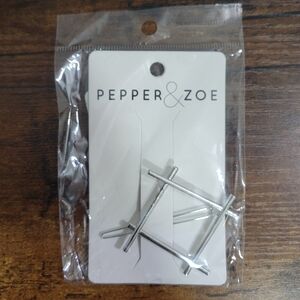 *3 FOR $30* Silver Tie Bar Set